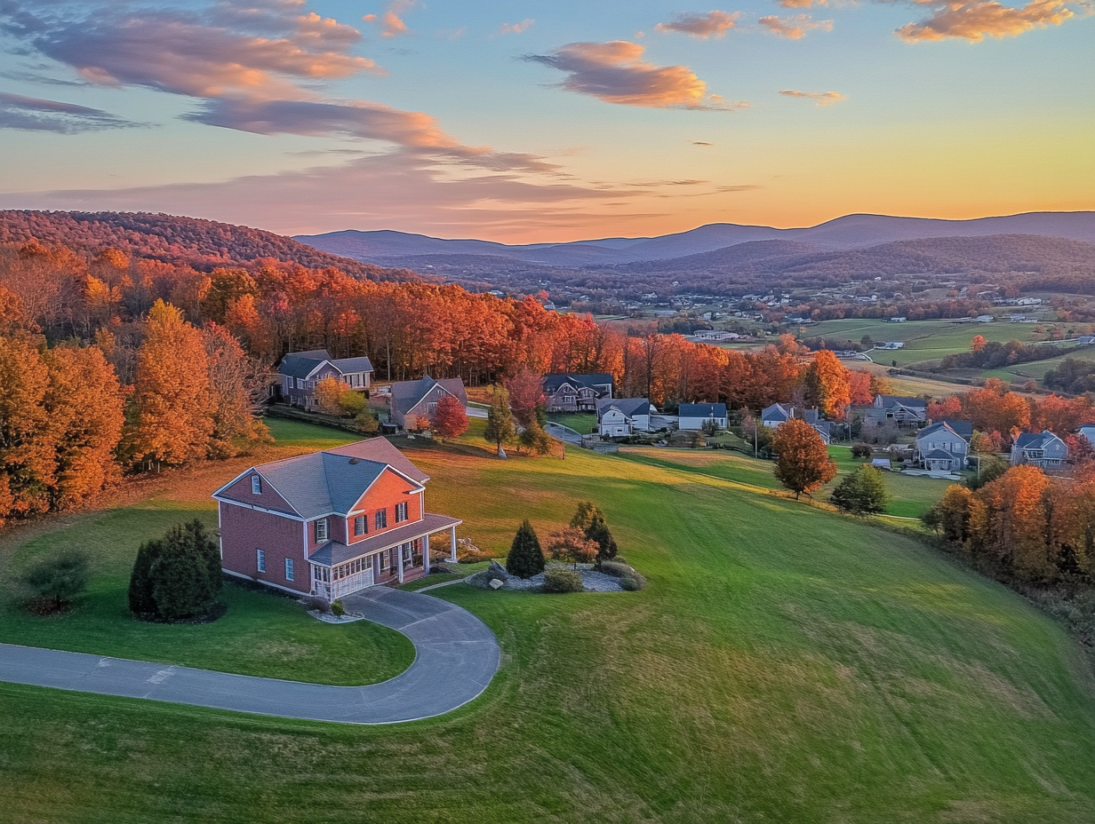 Drone photo of a home in Maryland